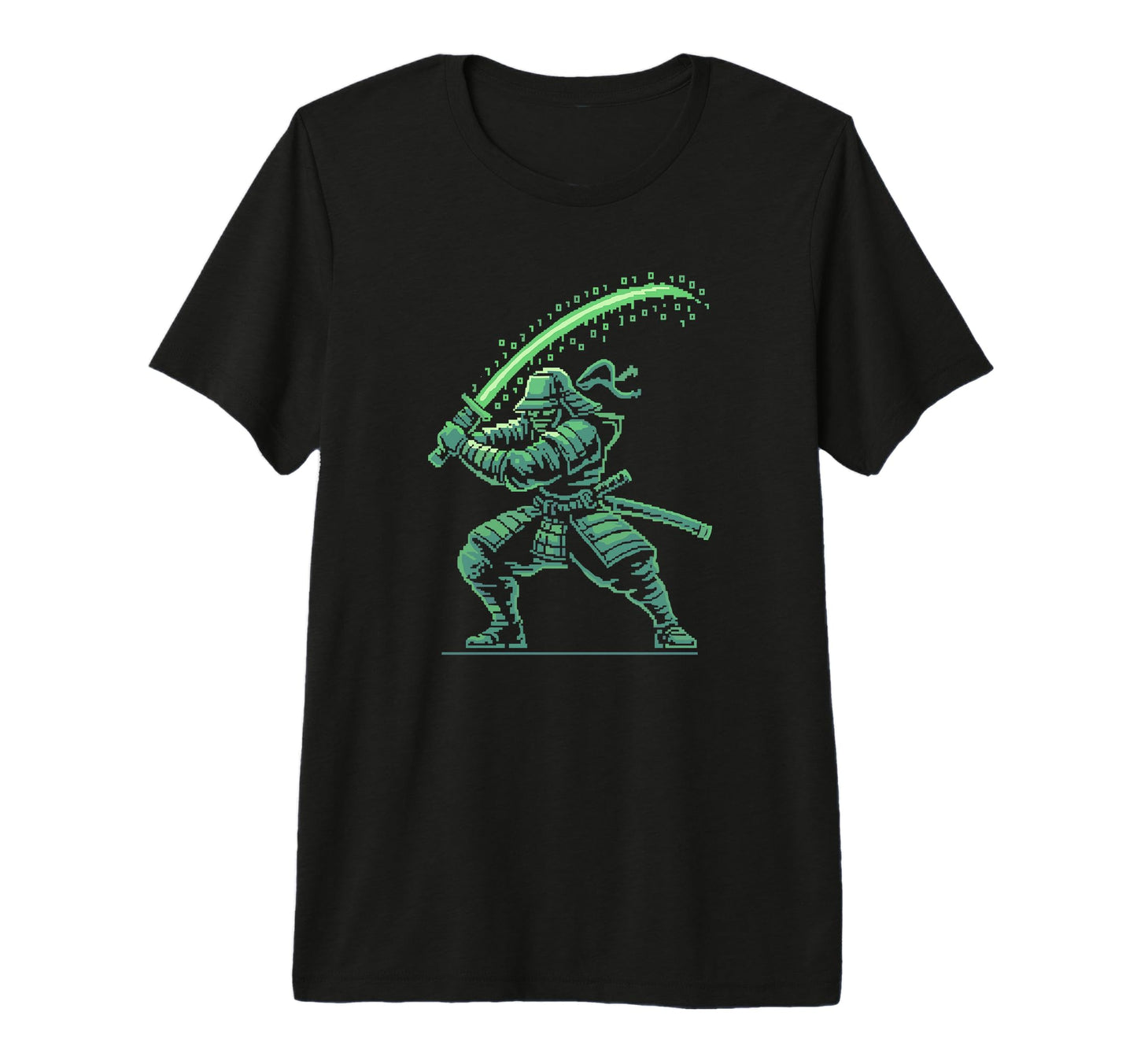 Pixel Samurai Warrior Arcade Gamer Tri T-Shirt - Unique Graphic Men Women - T-Shirt, Sweatshirt, Hoodie