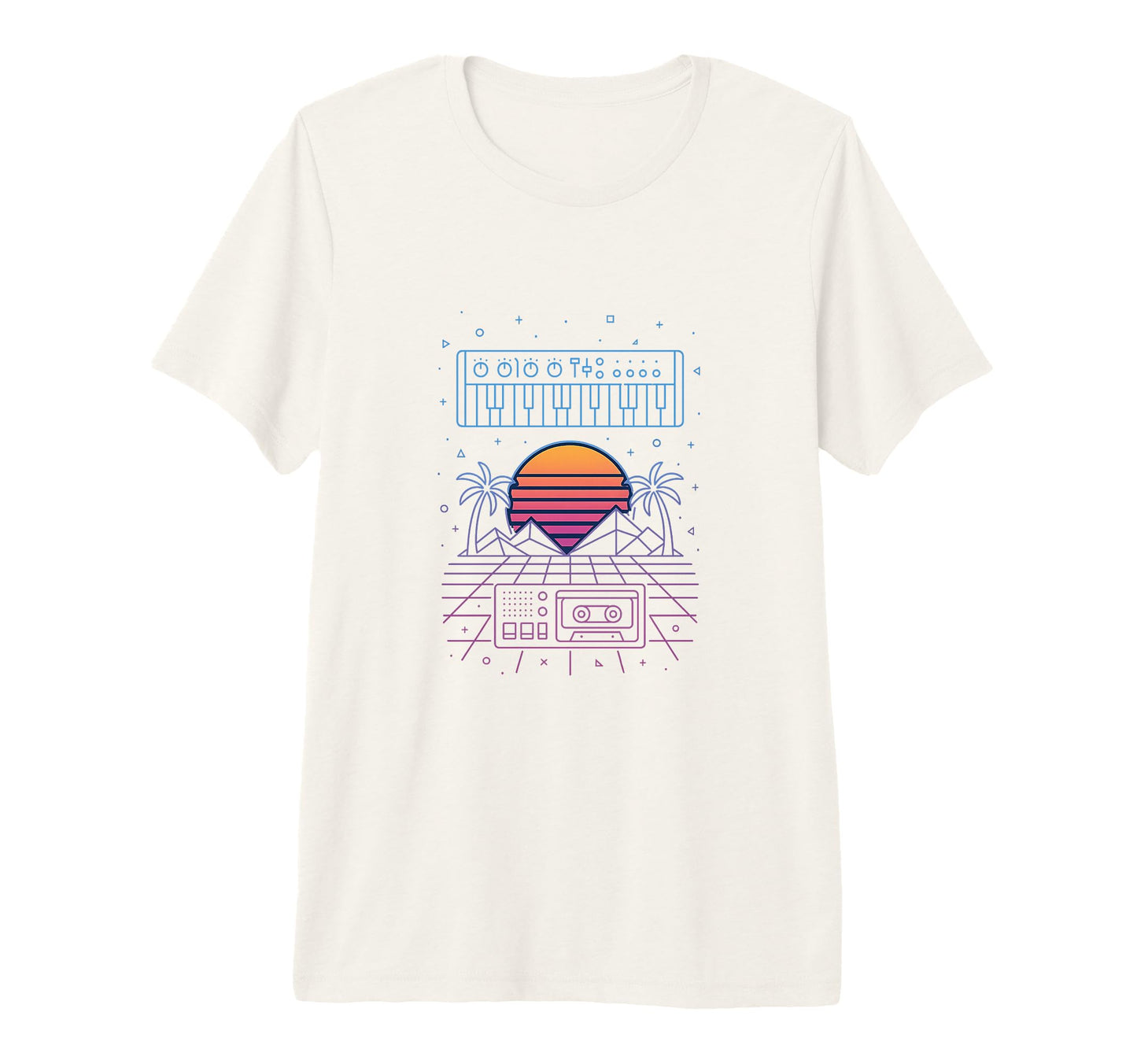 80S Synthwave Tri Blend T-Shirt - Novelty Apparel for Adults - T-Shirt, Sweatshirt, Hoodie