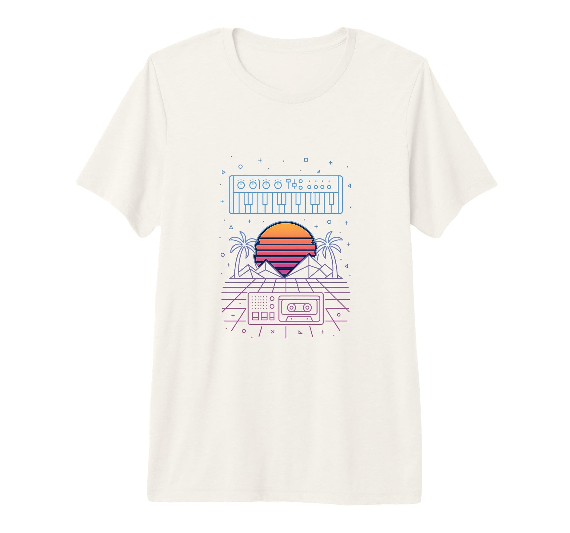 80S Synthwave Tri Blend T-Shirt - Novelty Apparel for Adults - T-Shirt, Sweatshirt, Hoodie