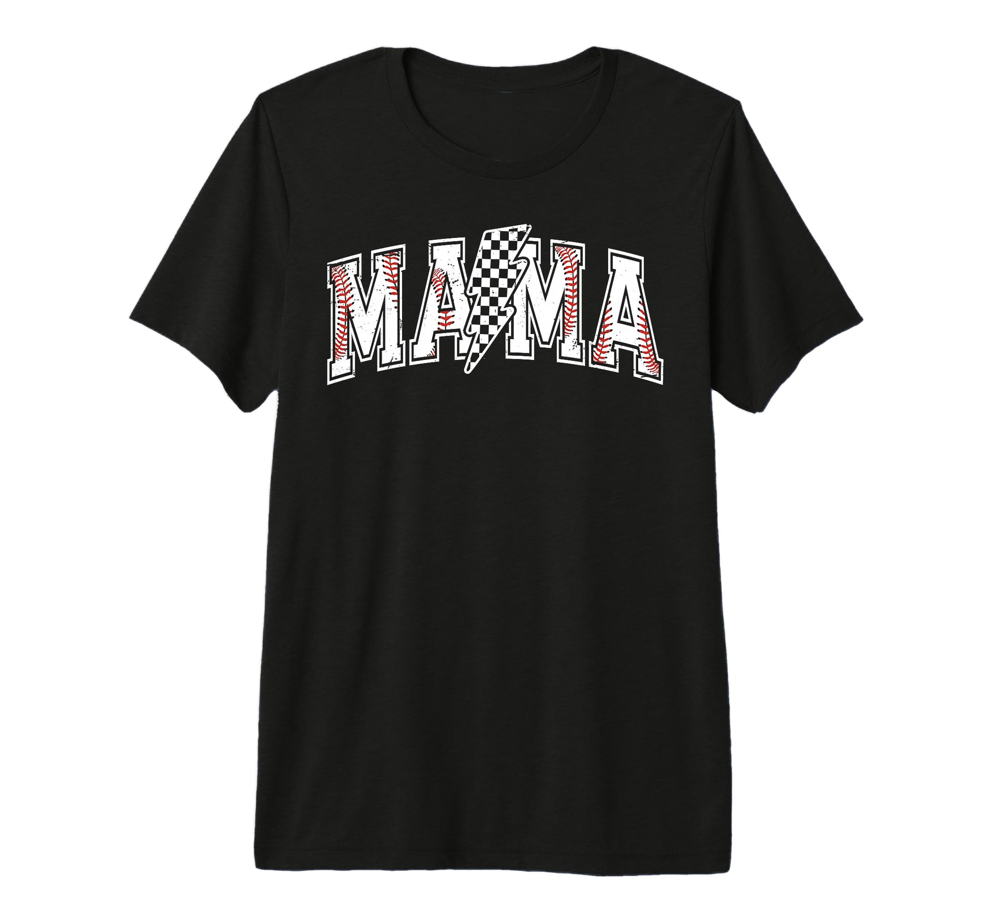 Checkered Baseball Mama Sports T-Shirt - Casual Everyday Wear for Adults - T-Shirt, Sweatshirt, Hoodie