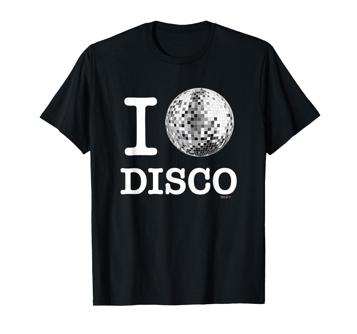 I Love Disco White Mirror Ball T-Shirt - Novelty Apparel Men Women - T-Shirt, Sweatshirt, Hoodie