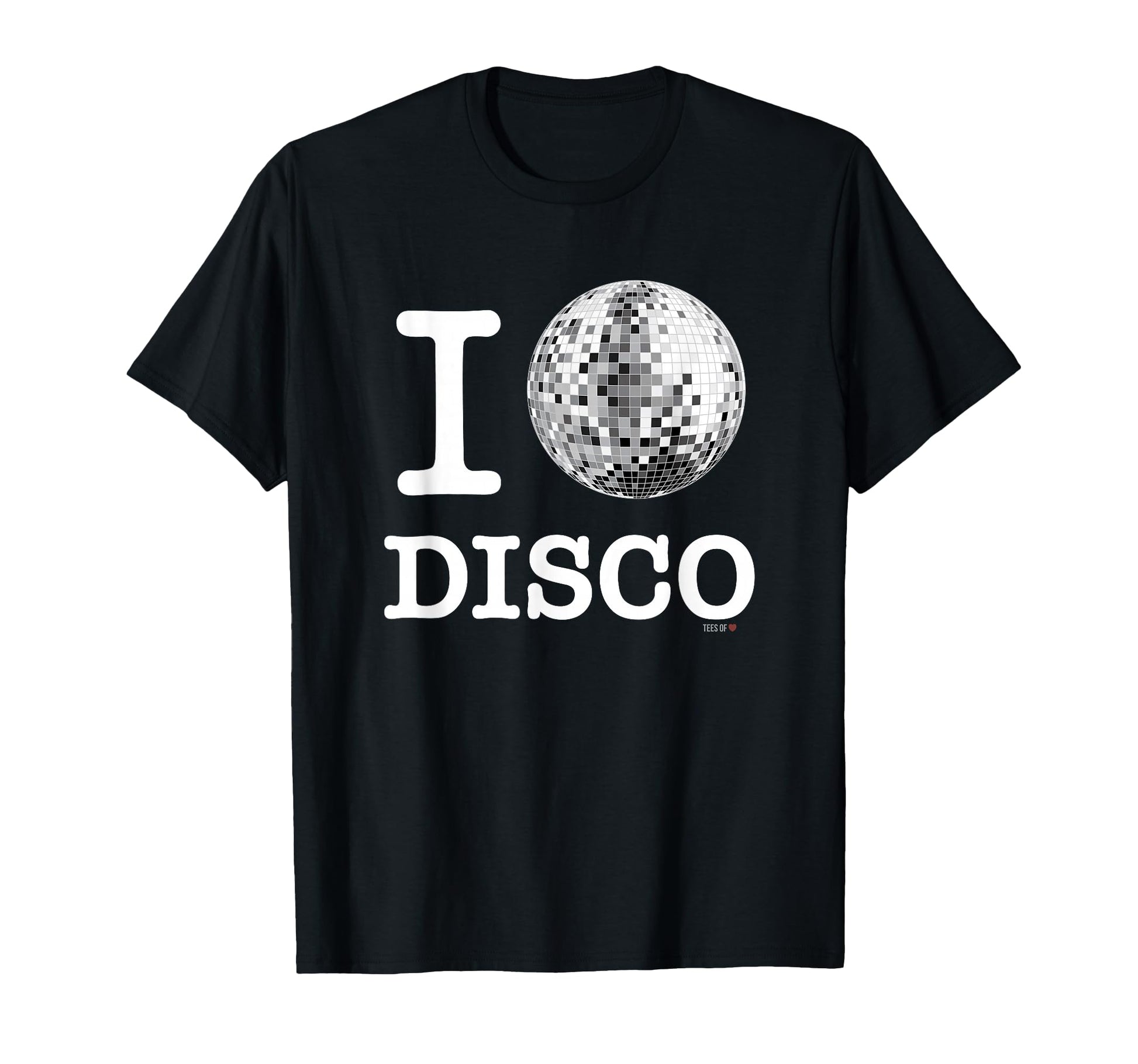 I Love Disco White Mirror Ball T-Shirt - Novelty Apparel Men Women - T-Shirt, Sweatshirt, Hoodie