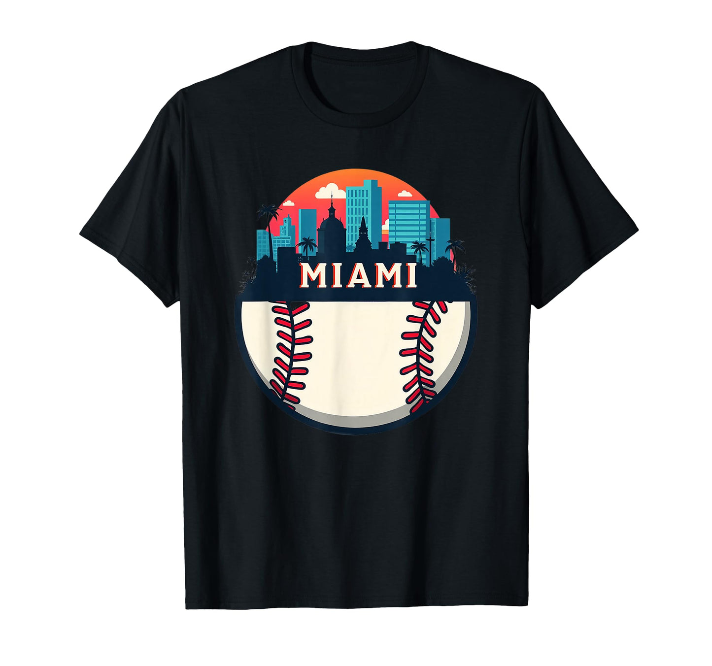 Miami Baseball Baseball Fan Lover T-Shirt - Novelty Apparel Unisex - T-Shirt, Sweatshirt, Hoodie