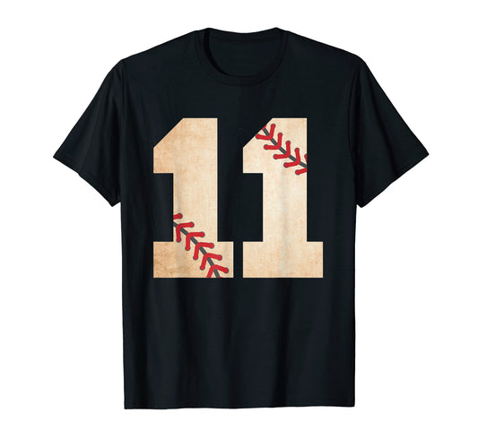 11Th Birthday Baseball Themed Party 11 T-Shirt - Unique Graphic Unisex - T-Shirt, Sweatshirt, Hoodie
