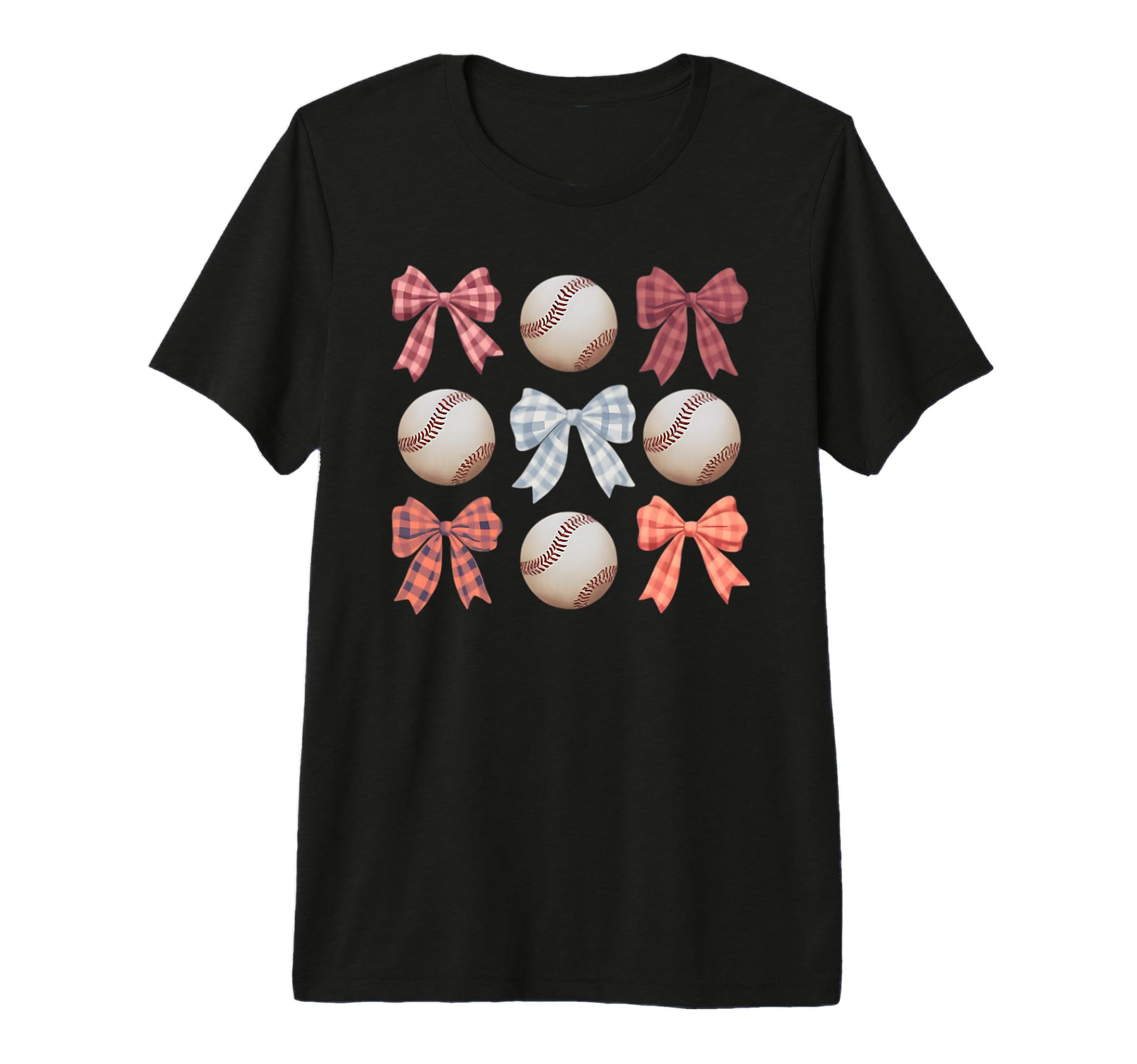 Baseball Coquette Bow Mom Sister Tri T-Shirt - Novelty Apparel for Adults - T-Shirt, Sweatshirt, Hoodie