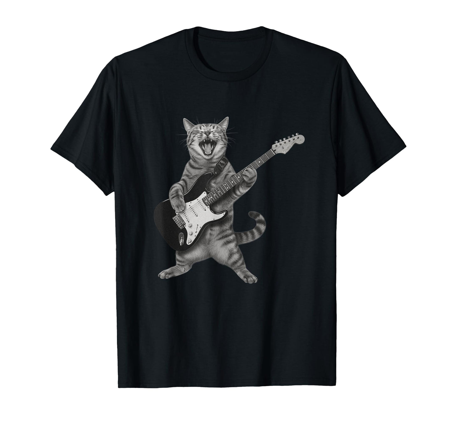Guitarist Cat Playing Guitar Rock Music T-Shirt - Novelty Apparel Unisex - T-Shirt, Sweatshirt, Hoodie