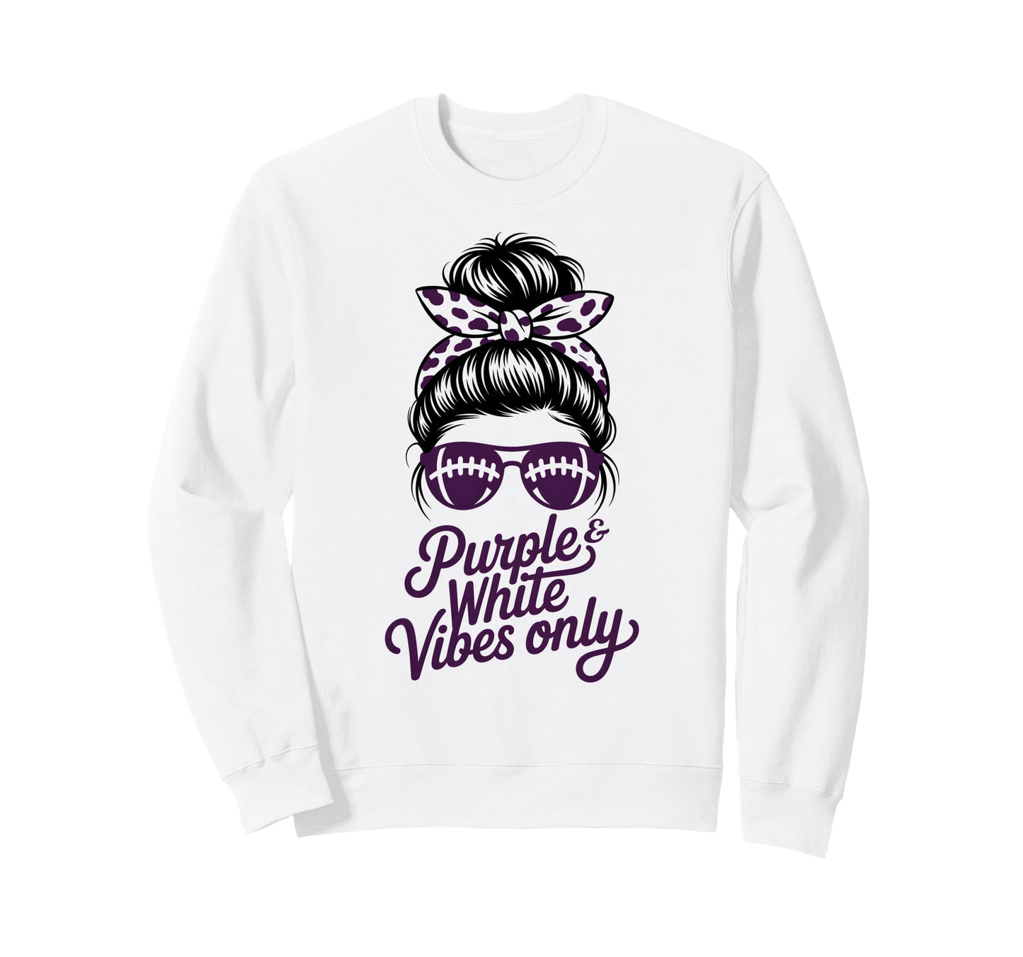 Purple White Vibes Only Field Day Sweatshirt - Streetwear Style Unisex - T-Shirt, Sweatshirt, Hoodie