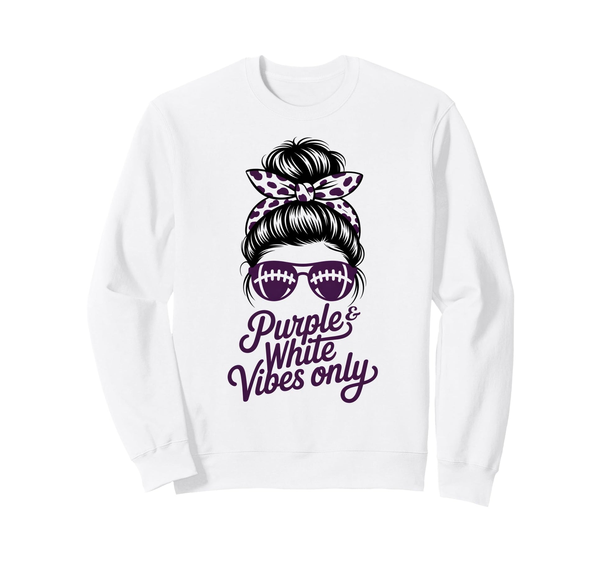 Purple White Vibes Only Field Day Sweatshirt - Streetwear Style Unisex - T-Shirt, Sweatshirt, Hoodie