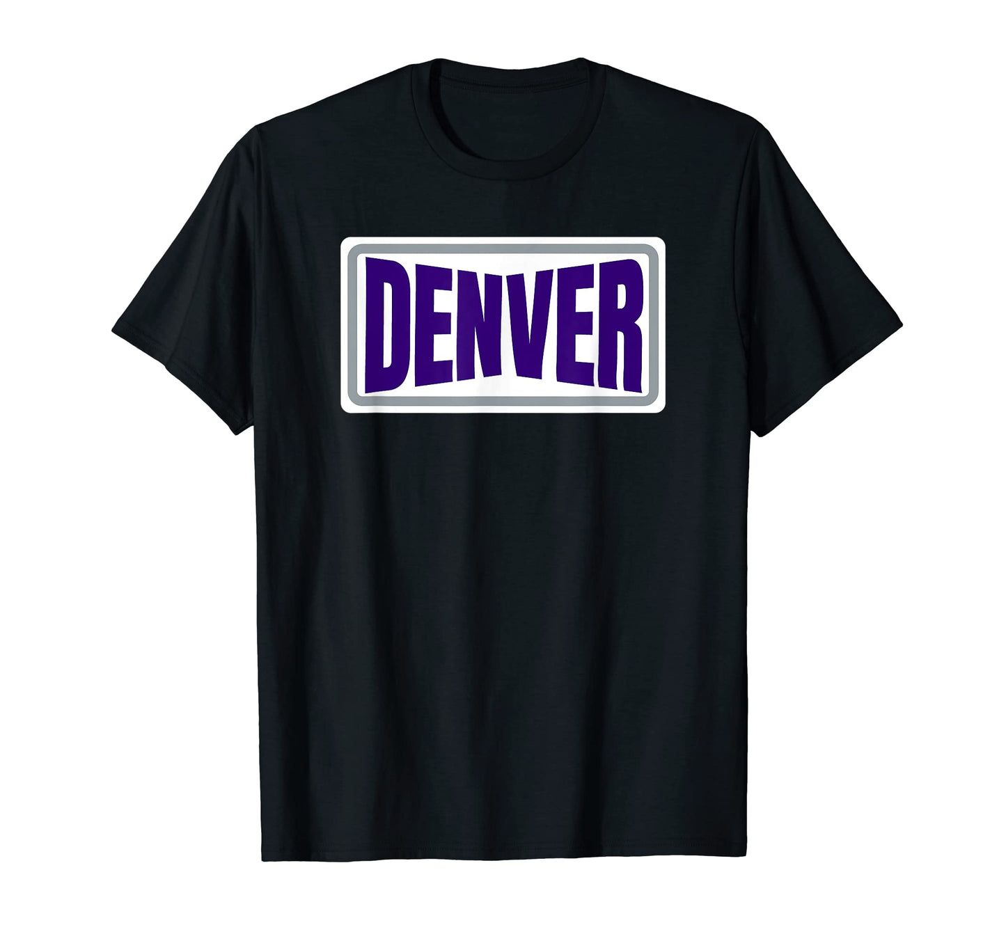 Fun Denver Purple Grey Denver Striped T-Shirt - Novelty Apparel for Adults - T-Shirt, Sweatshirt, Hoodie