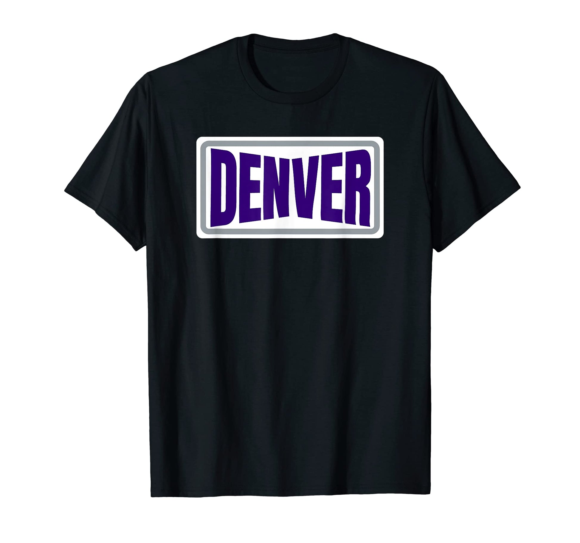 Fun Denver Purple Grey Denver Striped T-Shirt - Novelty Apparel for Adults - T-Shirt, Sweatshirt, Hoodie