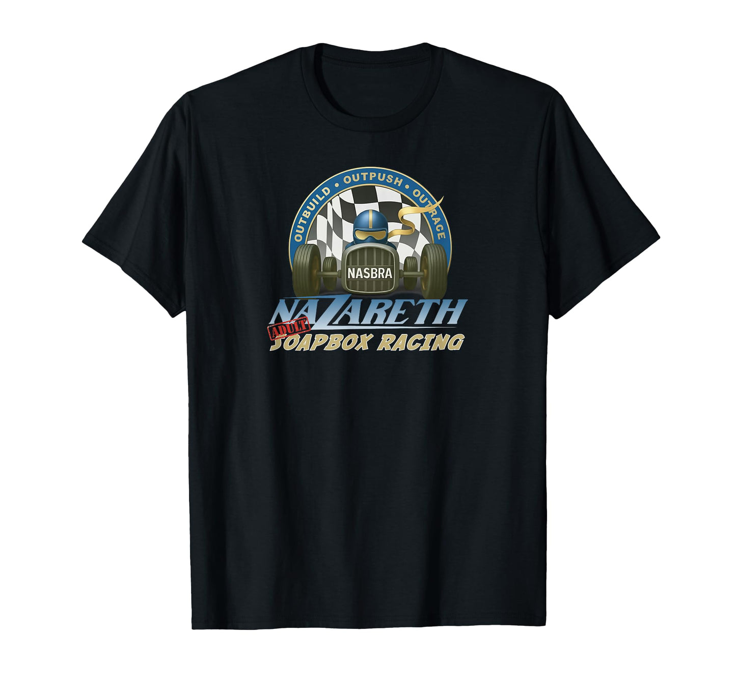 Nazareth Soapbox Racing Nasbra T-Shirt - Novelty Apparel for Adults - T-Shirt, Sweatshirt, Hoodie