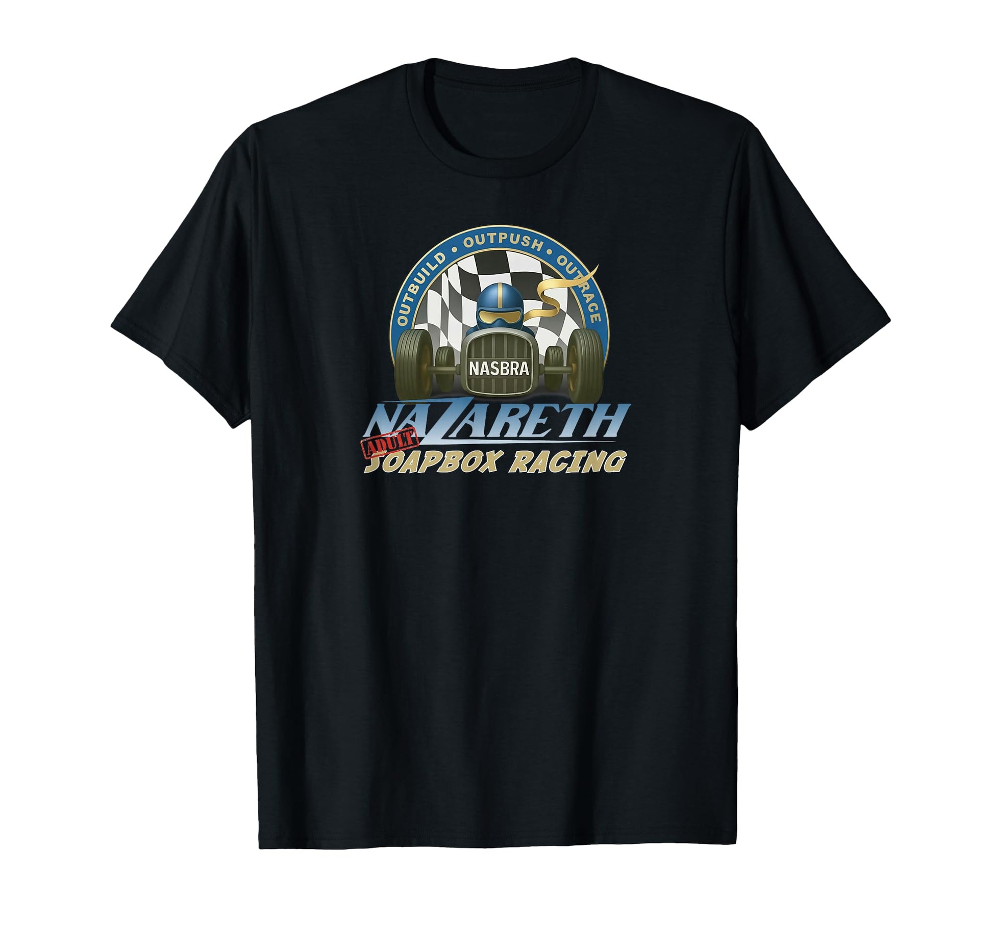 Nazareth Soapbox Racing Nasbra T-Shirt - Novelty Apparel for Adults - T-Shirt, Sweatshirt, Hoodie