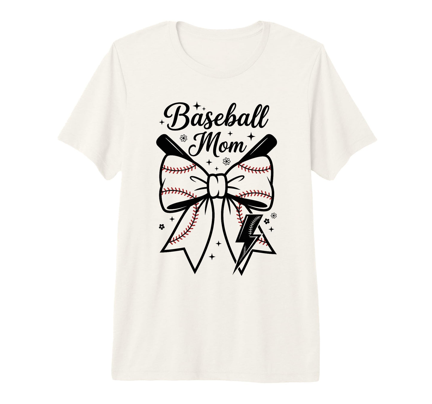 Proud Baseball Mother Bow Bats T-Shirt - Novelty Apparel for Adults - T-Shirt, Sweatshirt, Hoodie
