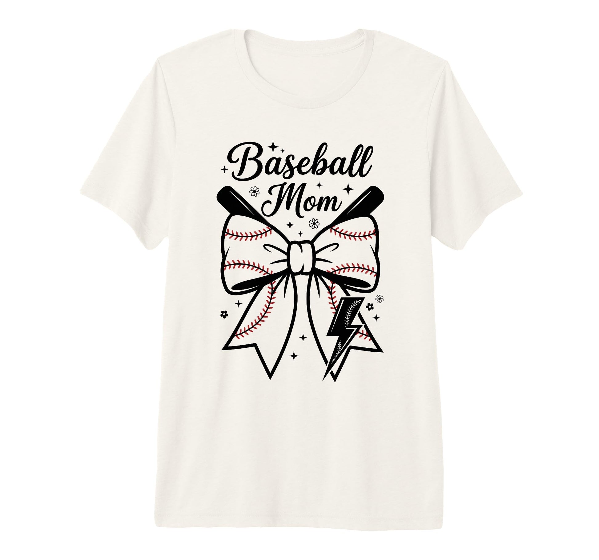 Proud Baseball Mother Bow Bats T-Shirt - Novelty Apparel for Adults - T-Shirt, Sweatshirt, Hoodie