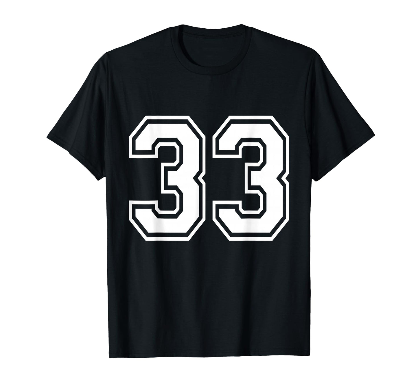 Number 33 Varsity Sports Team Jersey T-Shirt - Graphic Print for Adults - T-Shirt, Sweatshirt, Hoodie