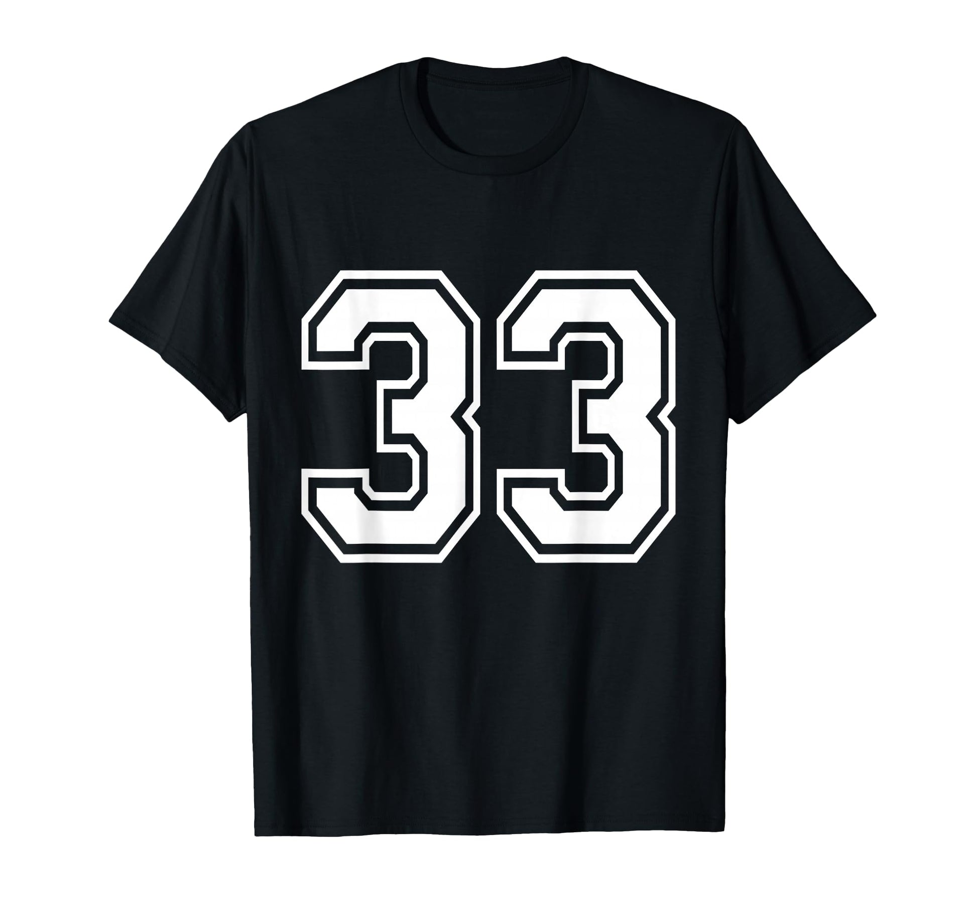 Number 33 Varsity Sports Team Jersey T-Shirt - Graphic Print for Adults - T-Shirt, Sweatshirt, Hoodie