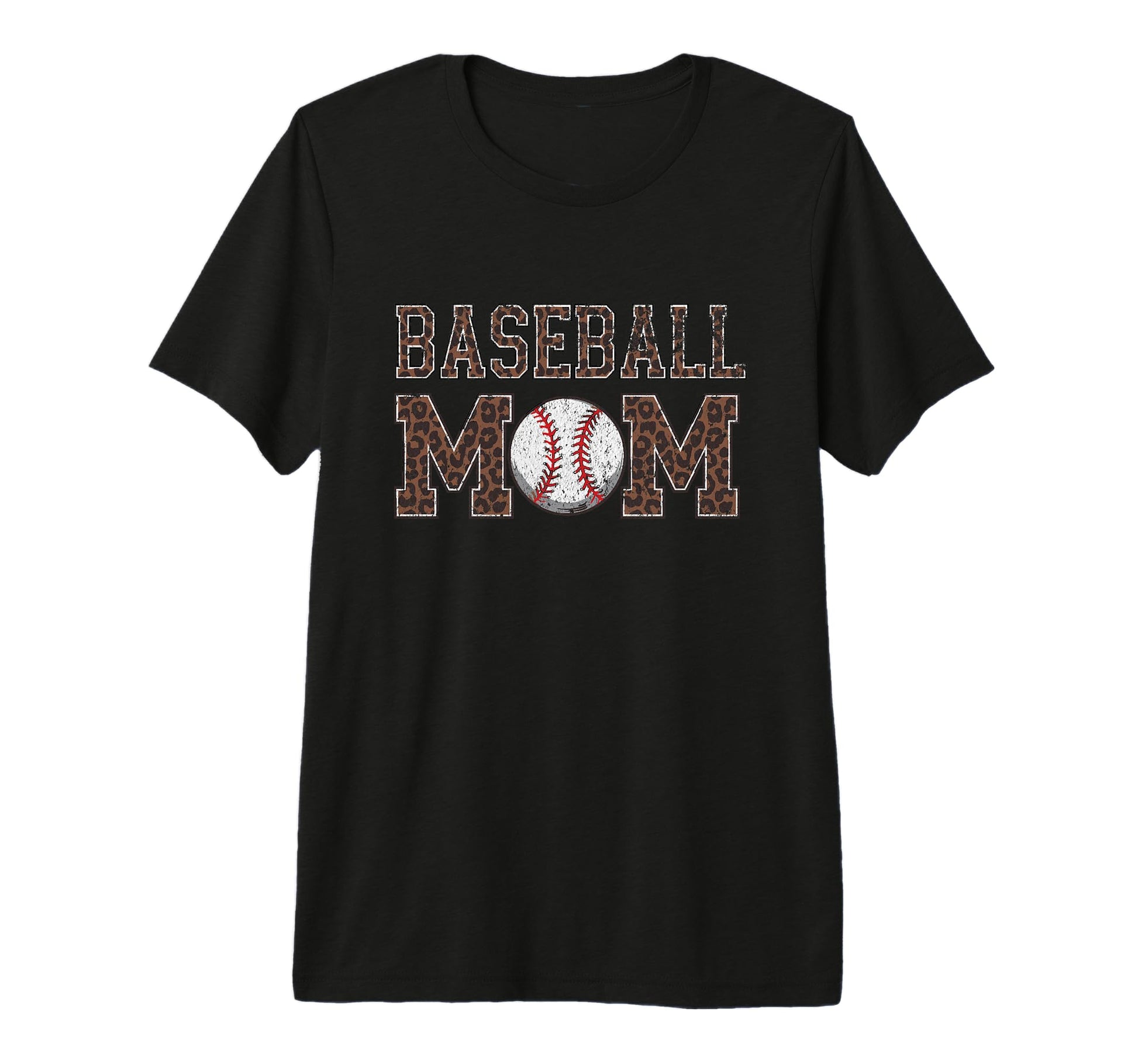 Baseball Mom Baseball Mama Leopard Tri Blend T-Shirt - Graphic Print Unisex - T-Shirt, Sweatshirt, Hoodie