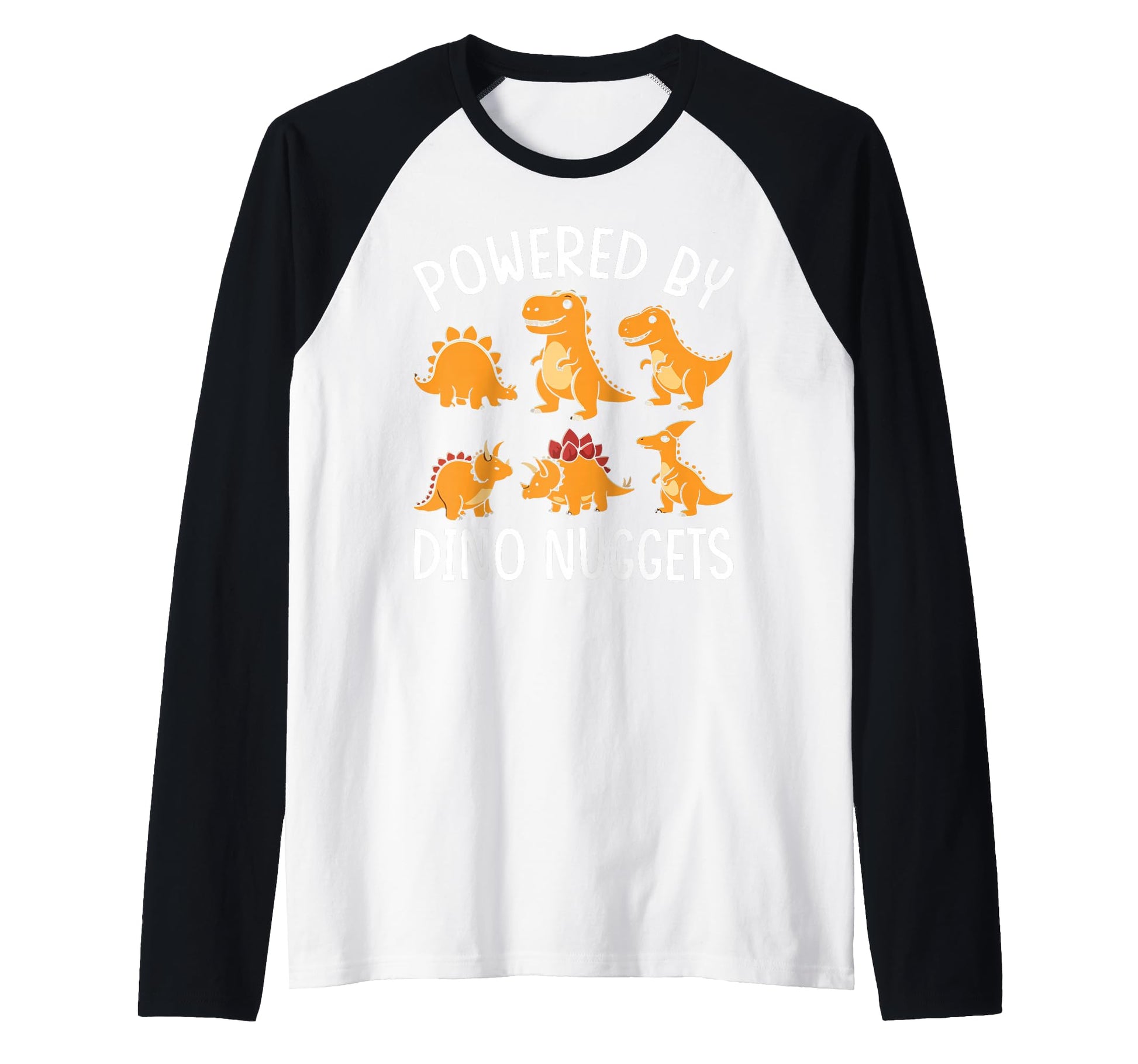 Powered Dino Nuggets Dinosaur Gift Food Sweatshirt - Graphic Print Unisex - T-Shirt, Sweatshirt, Hoodie