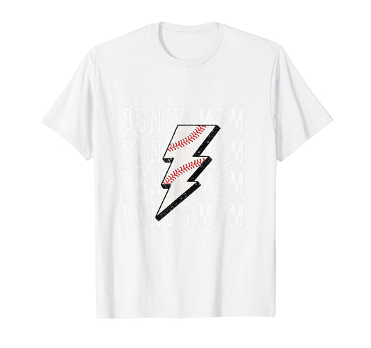 Baseball Bonus Mom Lightning Bolt T-Shirt - Trendy Graphic Unisex - T-Shirt, Sweatshirt, Hoodie