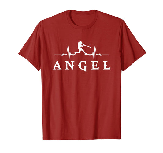 Angel Baseball Heartbeat Baseball T-Shirt - Custom Art Print for Adults - T-Shirt, Sweatshirt, Hoodie
