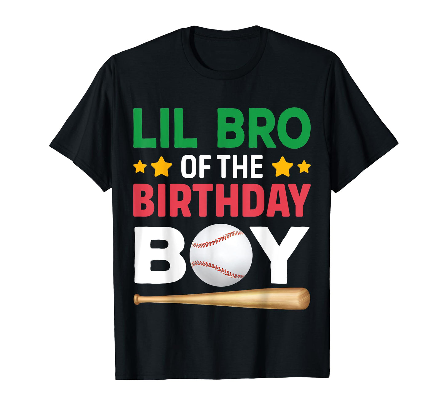 Lil Bro Birthday Baseball Bday Party T-Shirt - Custom Art Print Unisex - T-Shirt, Sweatshirt, Hoodie
