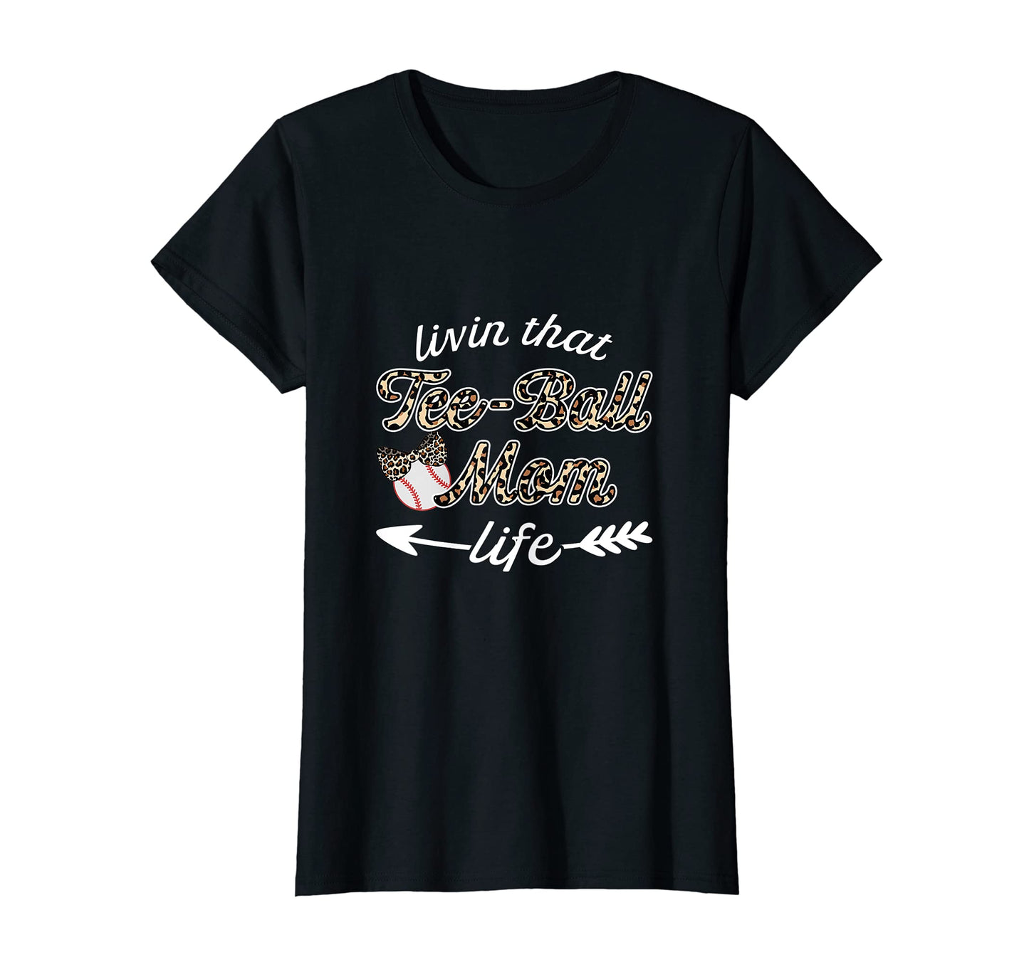 Womens Teeball Mom Leopard Baseball Tball T-Shirt - Trendy Graphic Unisex - T-Shirt, Sweatshirt, Hoodie