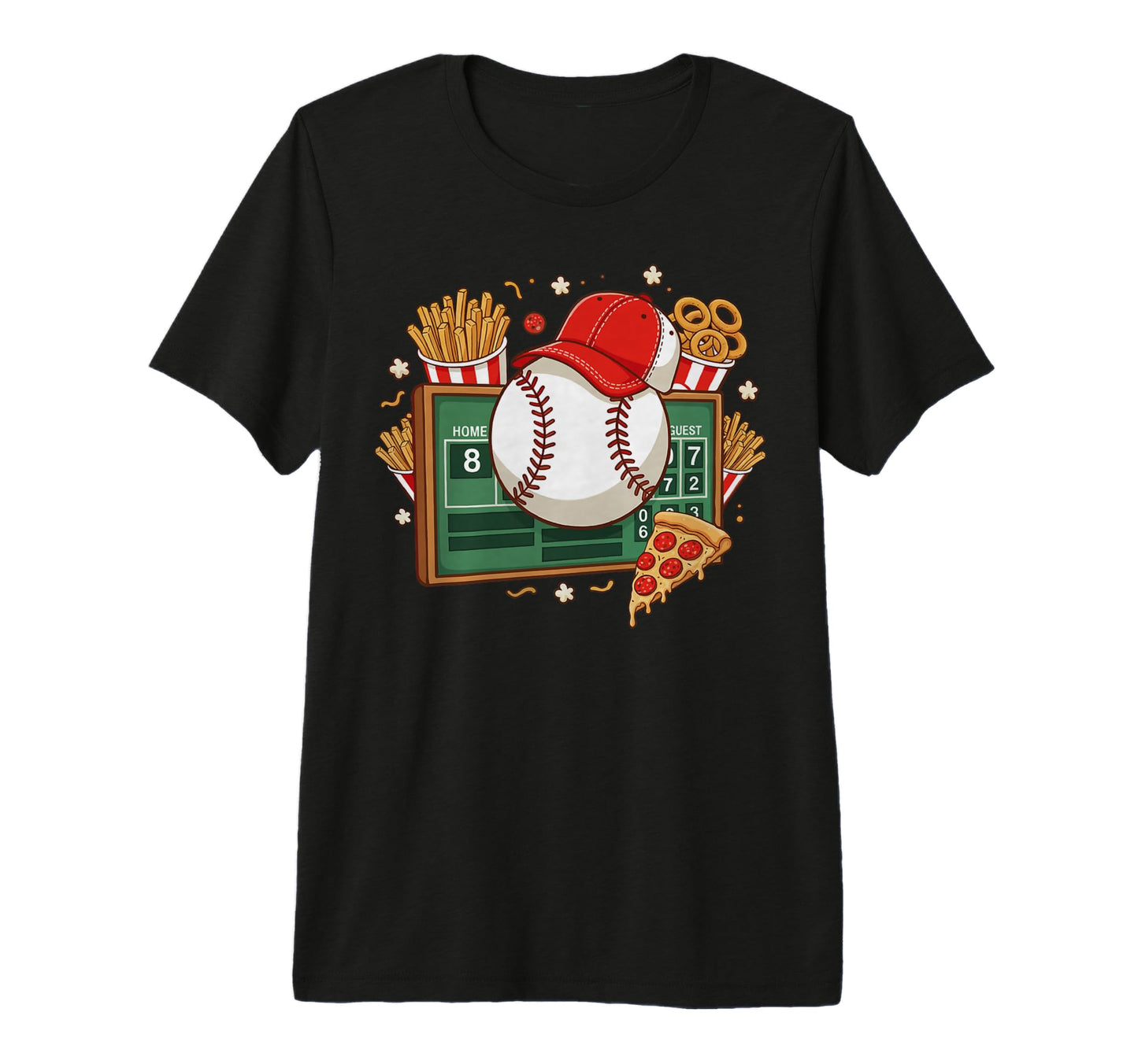 Baseball Scoreboard Snacks Home Run T-Shirt - Minimalist Print Men Women - T-Shirt, Sweatshirt, Hoodie