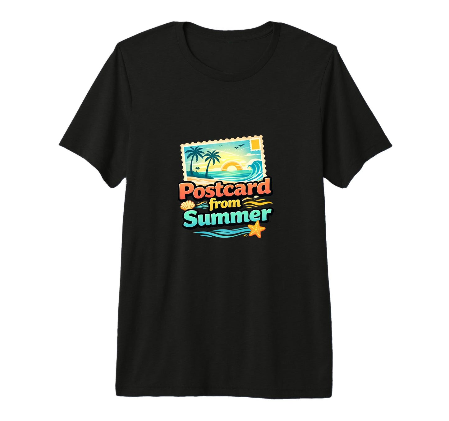 Summer Postcard Beach Sunset T-Shirt - Aesthetic Graphic for Adults - T-Shirt, Sweatshirt, Hoodie