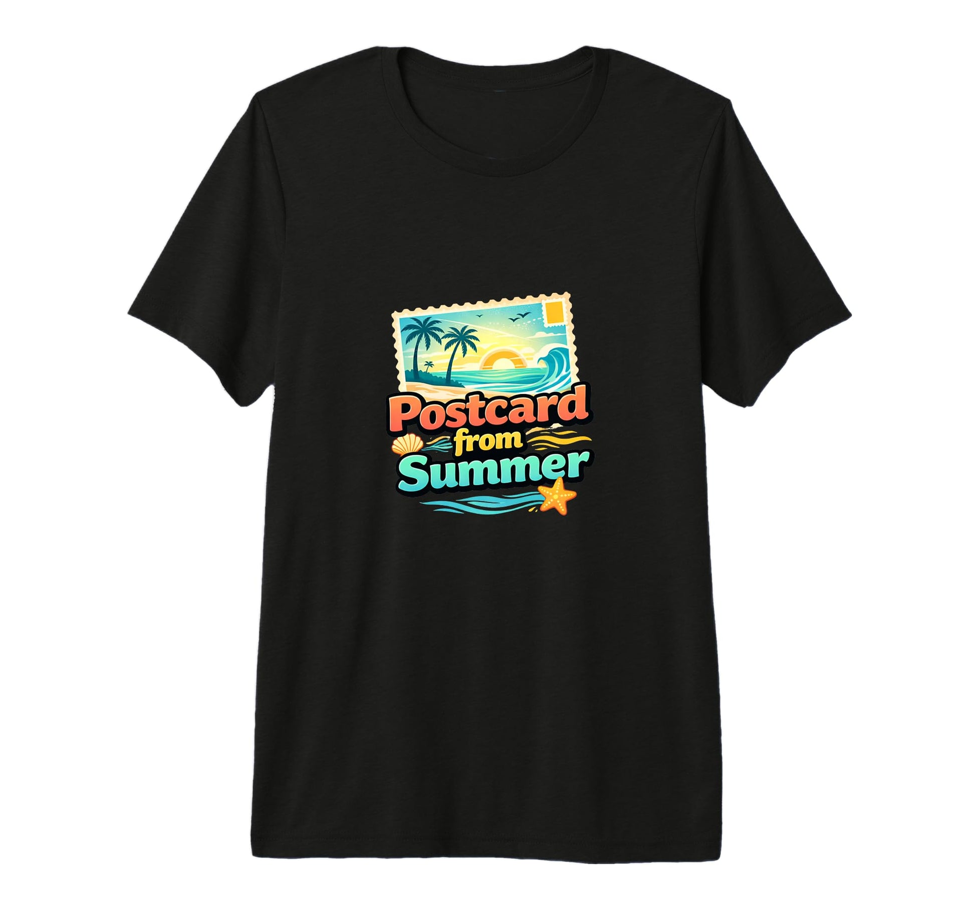 Summer Postcard Beach Sunset T-Shirt - Aesthetic Graphic for Adults - T-Shirt, Sweatshirt, Hoodie