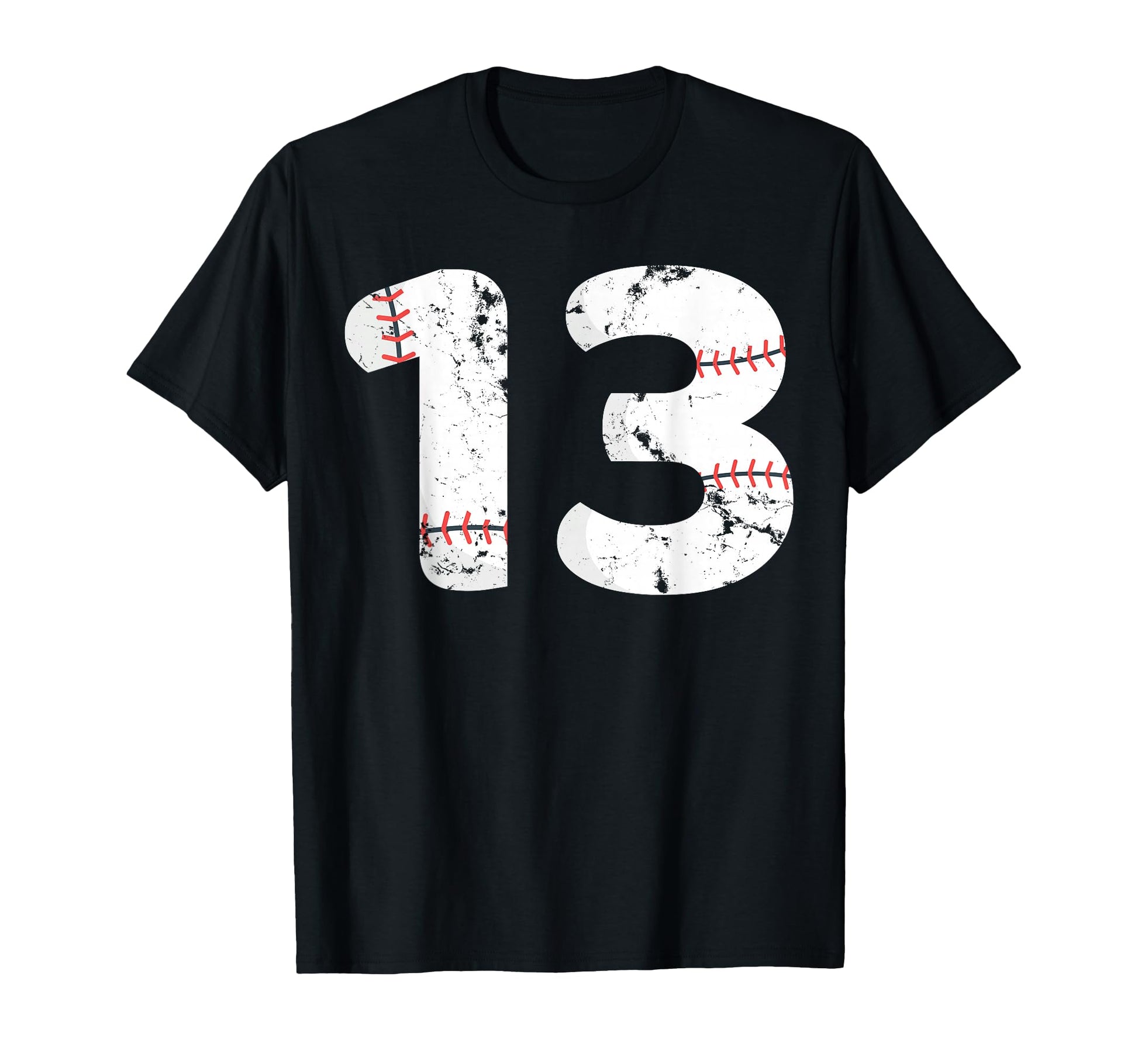 Number 13 Baseball Distressed Team T-Shirt - Novelty Apparel Unisex - T-Shirt, Sweatshirt, Hoodie