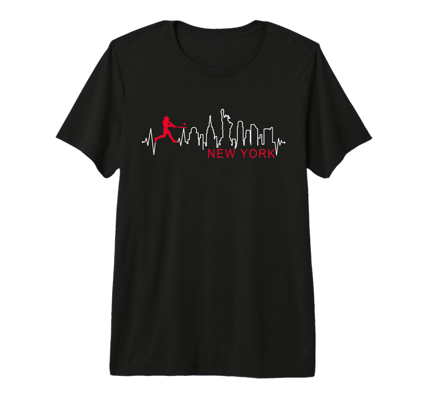 New York Skyline City Baseball T-Shirt - Novelty Apparel for Adults - T-Shirt, Sweatshirt, Hoodie