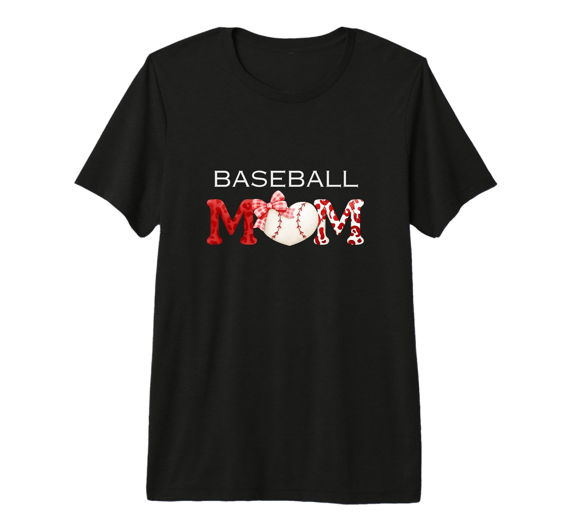 Baseball Mom Leopard Heart Baseball Tri T-Shirt - Minimalist Print Unisex - T-Shirt, Sweatshirt, Hoodie