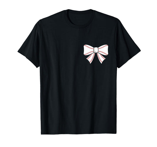 Baseball Bow Baseball Mom Mama T-Shirt - Aesthetic Graphic Unisex - T-Shirt, Sweatshirt, Hoodie