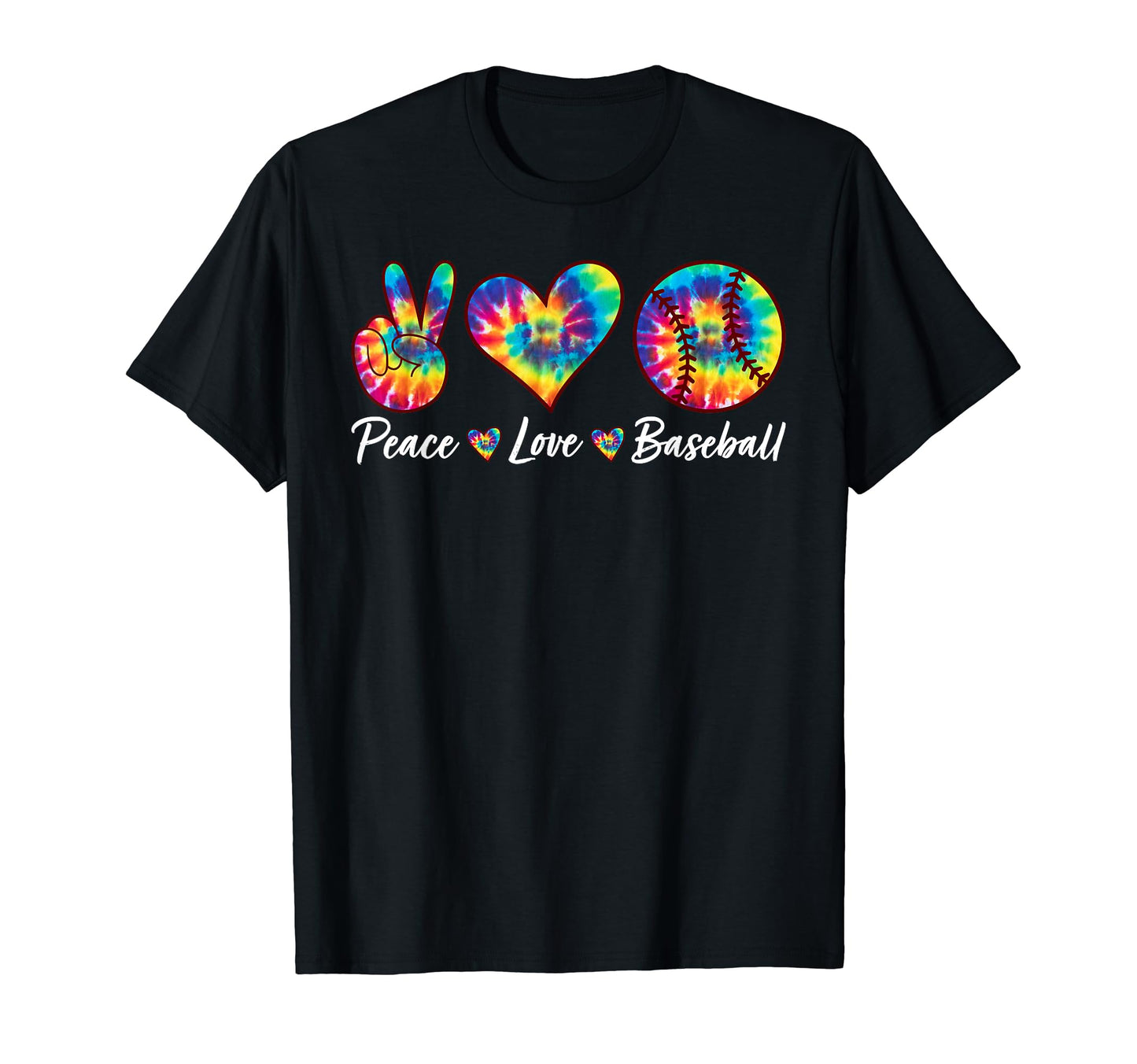 Tie Dye Peace Love Baseball Sports Team T-Shirt - Streetwear Style Unisex - T-Shirt, Sweatshirt, Hoodie