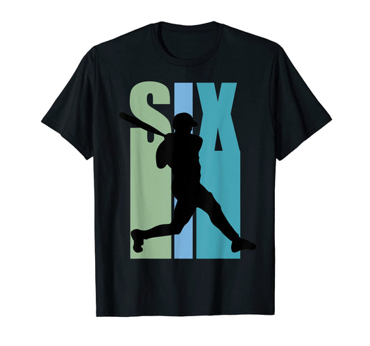 Baseball 6Th Birthday School Team T-Shirt - Custom Art Print Men Women - T-Shirt, Sweatshirt, Hoodie