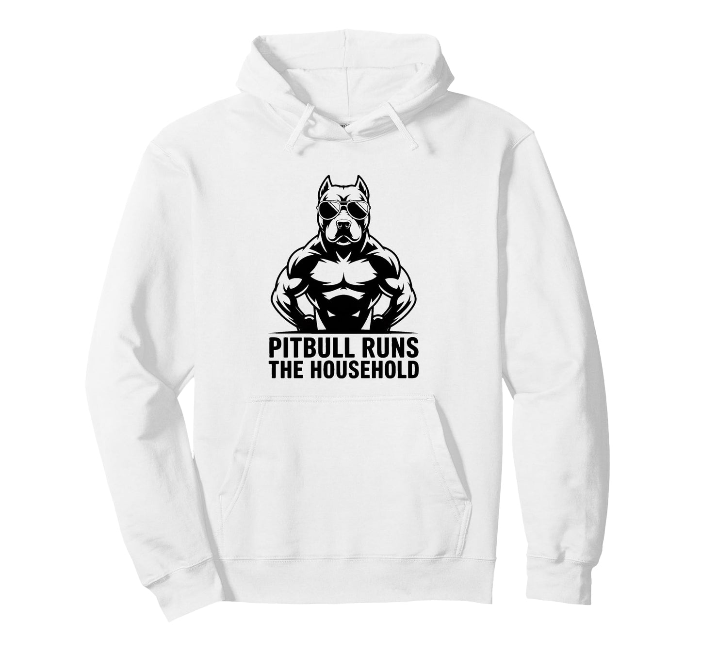 Muscular Pitbull Runs Household Hoodie - Novelty Apparel Unisex - T-Shirt, Sweatshirt, Hoodie