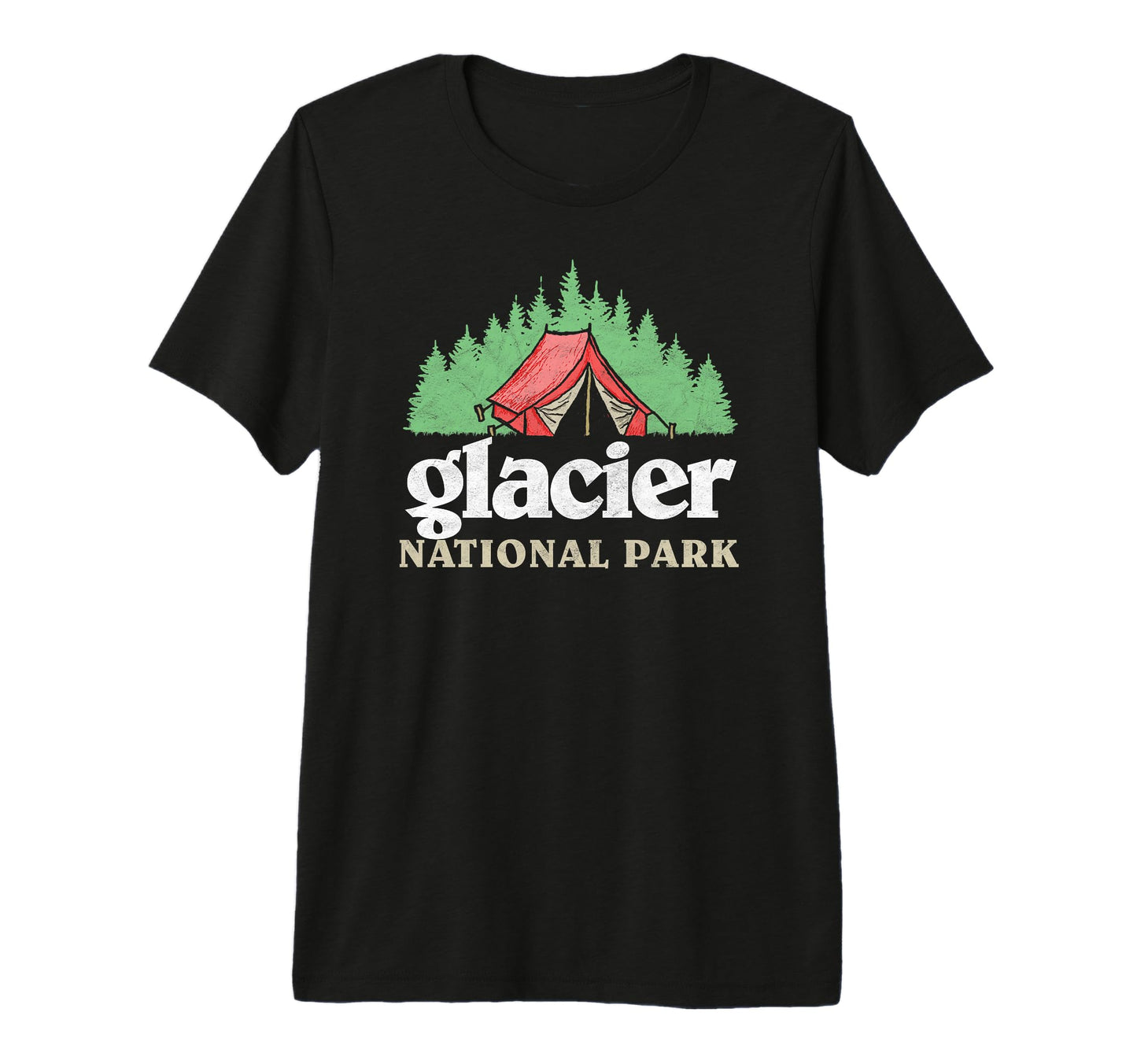 Glacier National Park Tent T-Shirt - Casual Everyday Wear for Adults - T-Shirt, Sweatshirt, Hoodie