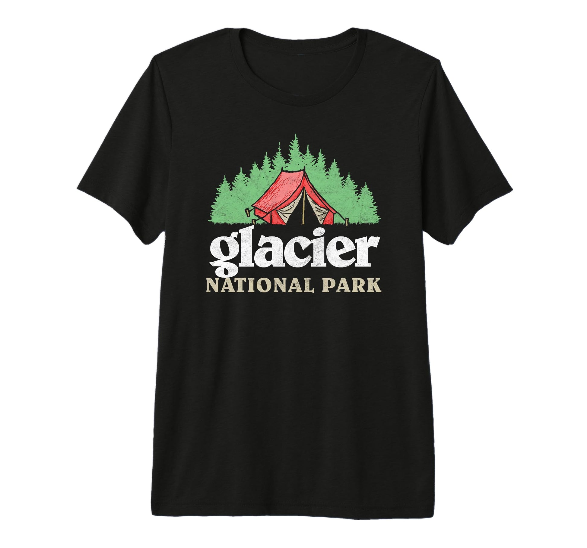 Glacier National Park Tent T-Shirt - Casual Everyday Wear for Adults - T-Shirt, Sweatshirt, Hoodie