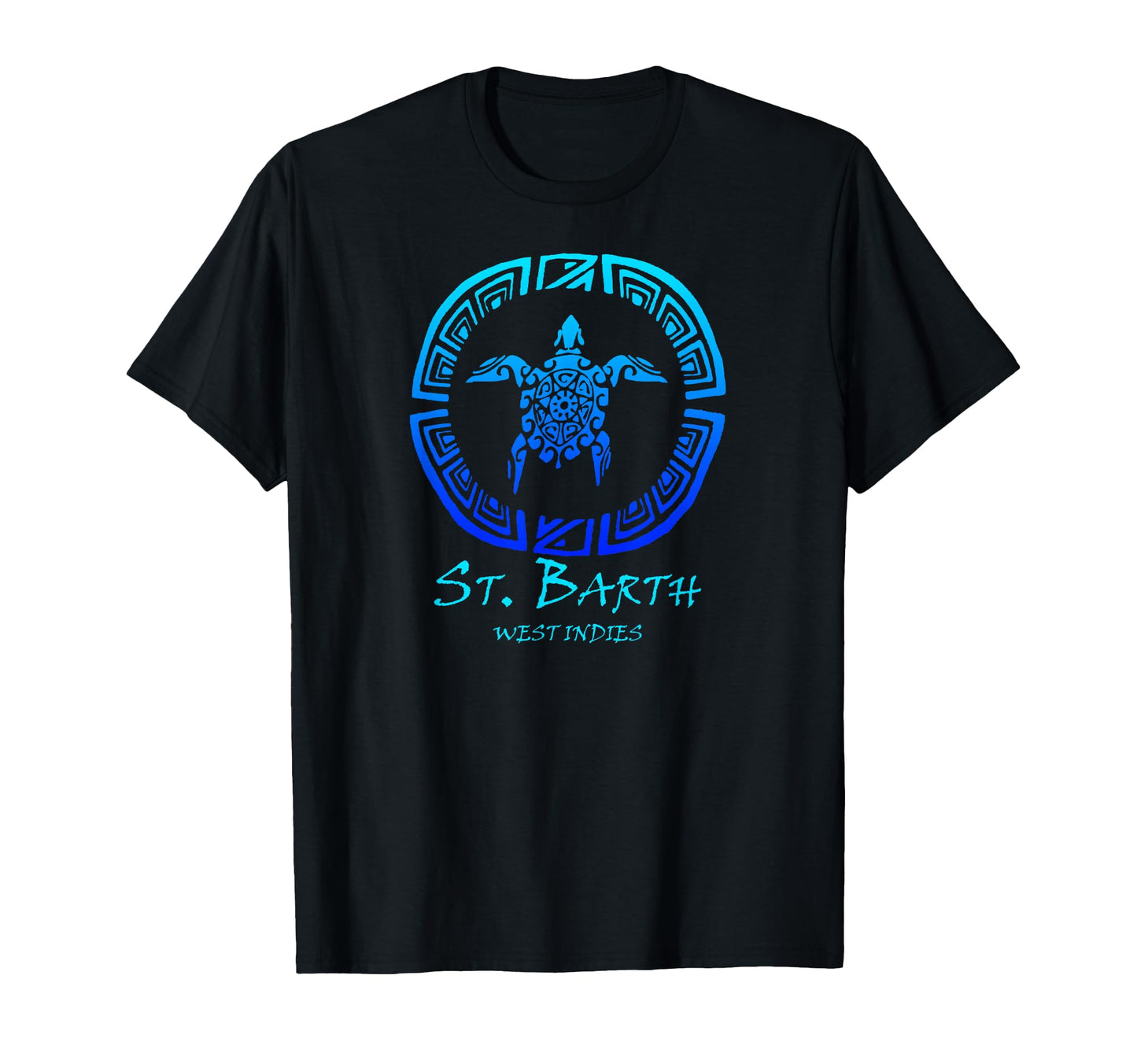 St Barth West Indies Tribal Turtle T-Shirt - Custom Art Print Unisex - T-Shirt, Sweatshirt, Hoodie