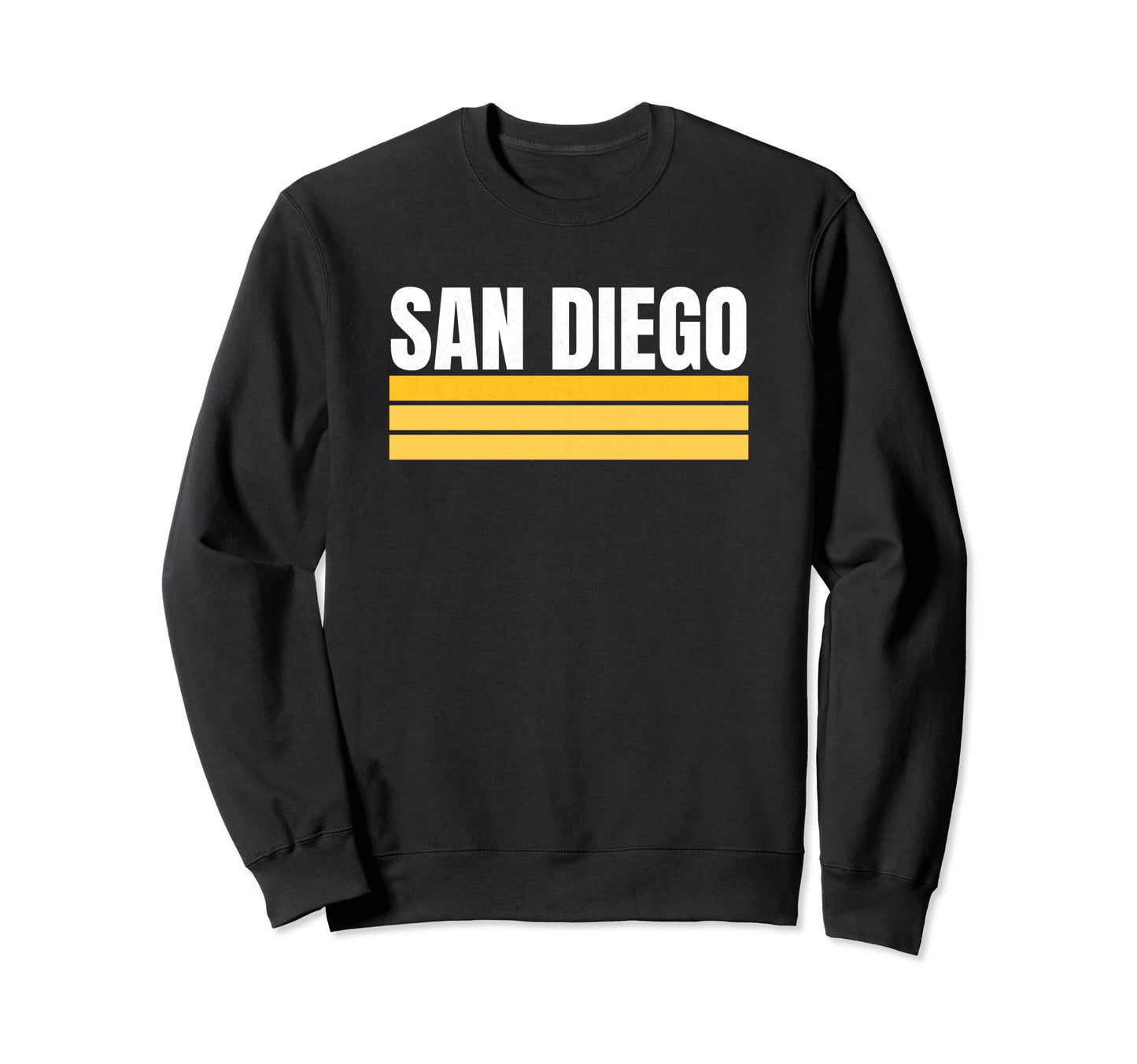 San Diego Brown Yellow Striped Sweatshirt - Graphic Print for Adults - T-Shirt, Sweatshirt, Hoodie