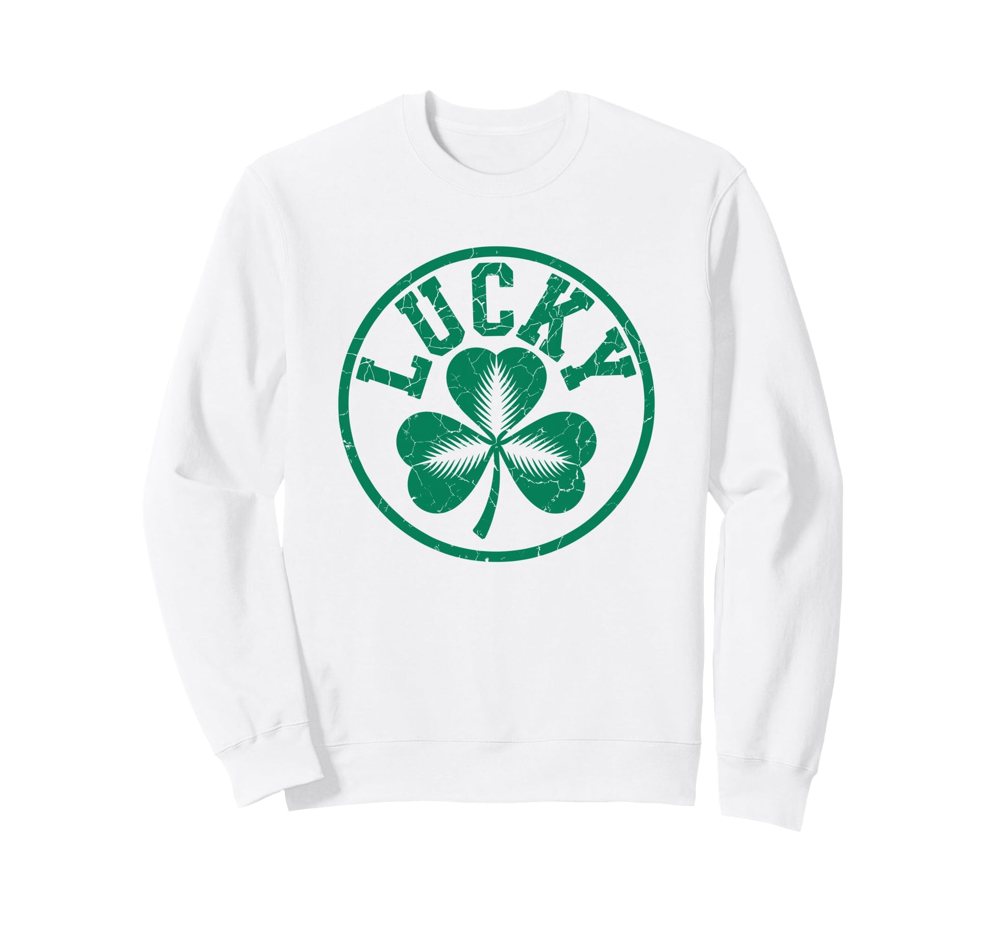 Lucky Four Leaf Clover St Patricks Sweatshirt - Aesthetic Graphic Unisex - T-Shirt, Sweatshirt, Hoodie
