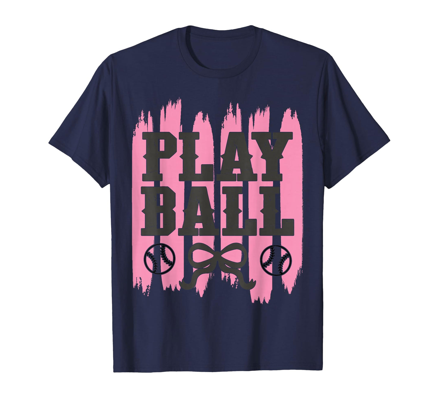 Play Ball Baseball Mom Coquette Bow T-Shirt - Custom Art Print Men Women - T-Shirt, Sweatshirt, Hoodie