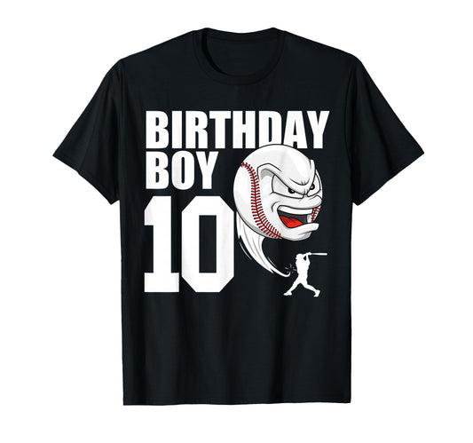 10 Year Old Baseball Birthday Party T-Shirt - Fun Novelty Design Unisex - T-Shirt, Sweatshirt, Hoodie