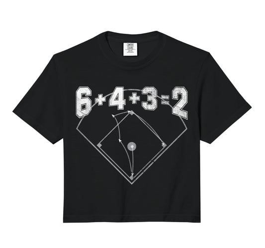 6432 Baseball Comfort Colors Crop Hoodie - Minimalist Print Men Women - T-Shirt, Sweatshirt, Hoodie