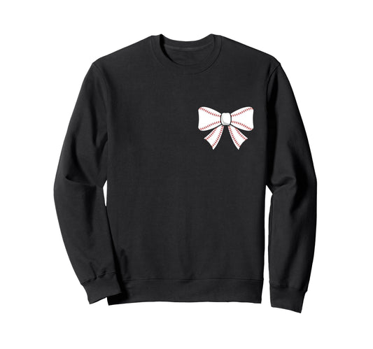 Baseball Bow Baseball Mom Mama Sweatshirt - Trendy Graphic Unisex - T-Shirt, Sweatshirt, Hoodie