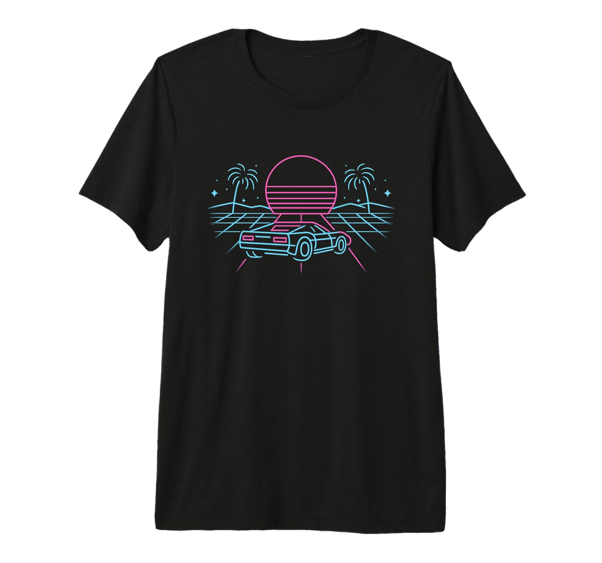 80S Synthwave Tri Blend T-Shirt - Custom Art Print Unisex - T-Shirt, Sweatshirt, Hoodie