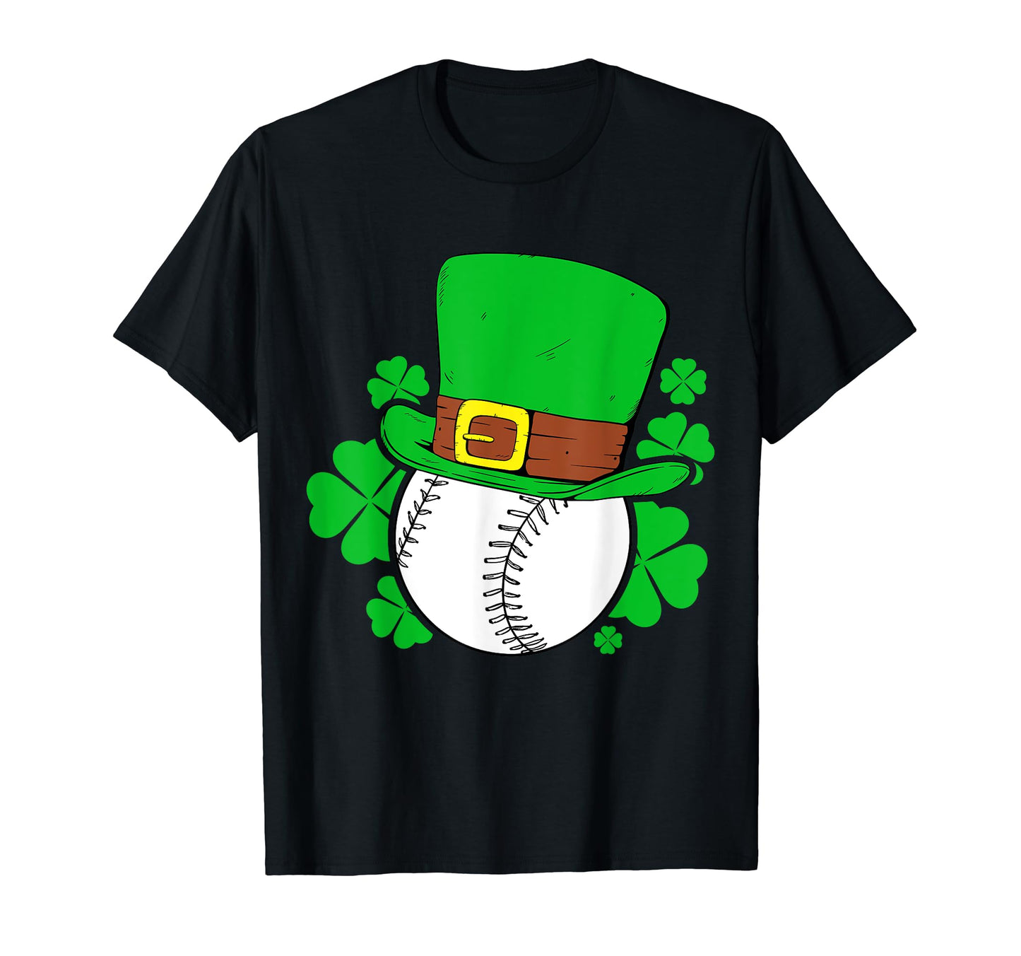 Four Leaf Clover Baseball St Patricks Day T-Shirt - Graphic Print Unisex - T-Shirt, Sweatshirt, Hoodie