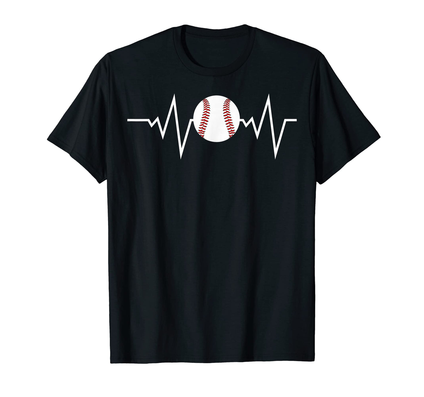 Baseball Lovers Baseball Heartbeat T-Shirt - Casual Everyday Wear Unisex - T-Shirt, Sweatshirt, Hoodie