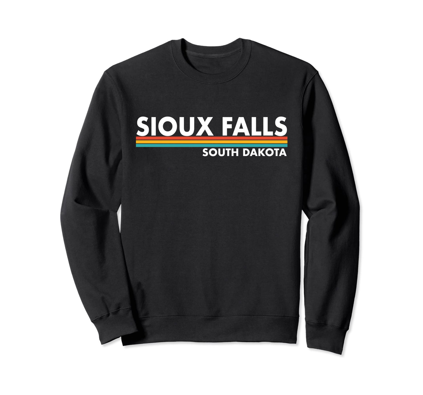 Sioux Falls South Dakota Stripes Sweatshirt - Unique Graphic Unisex - T-Shirt, Sweatshirt, Hoodie