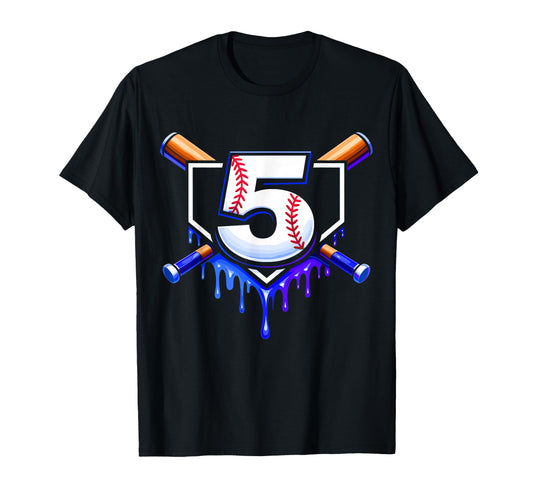 5Th Birthday Baseball 5 Year Old T-Shirt - Aesthetic Graphic for Adults - T-Shirt, Sweatshirt, Hoodie